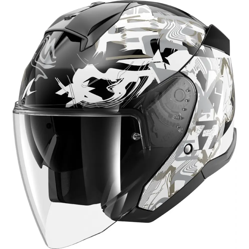 Casco Shark Skwal Jet Pranz Black/White/Gold