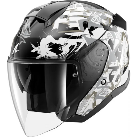 Casco Shark Skwal Jet Pranz Black/White/Gold
