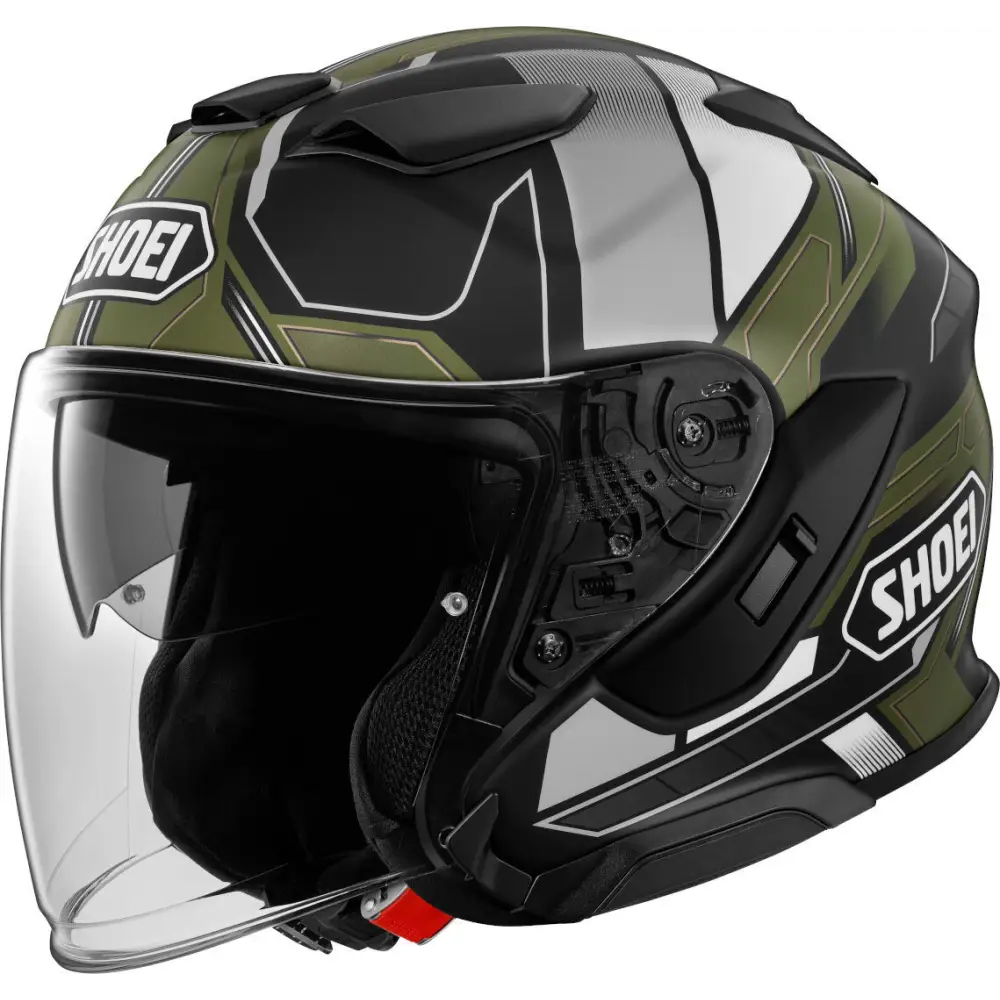 Casco Shoei J-Cruise 3 Whizzy TC-11 Black/White/Olive