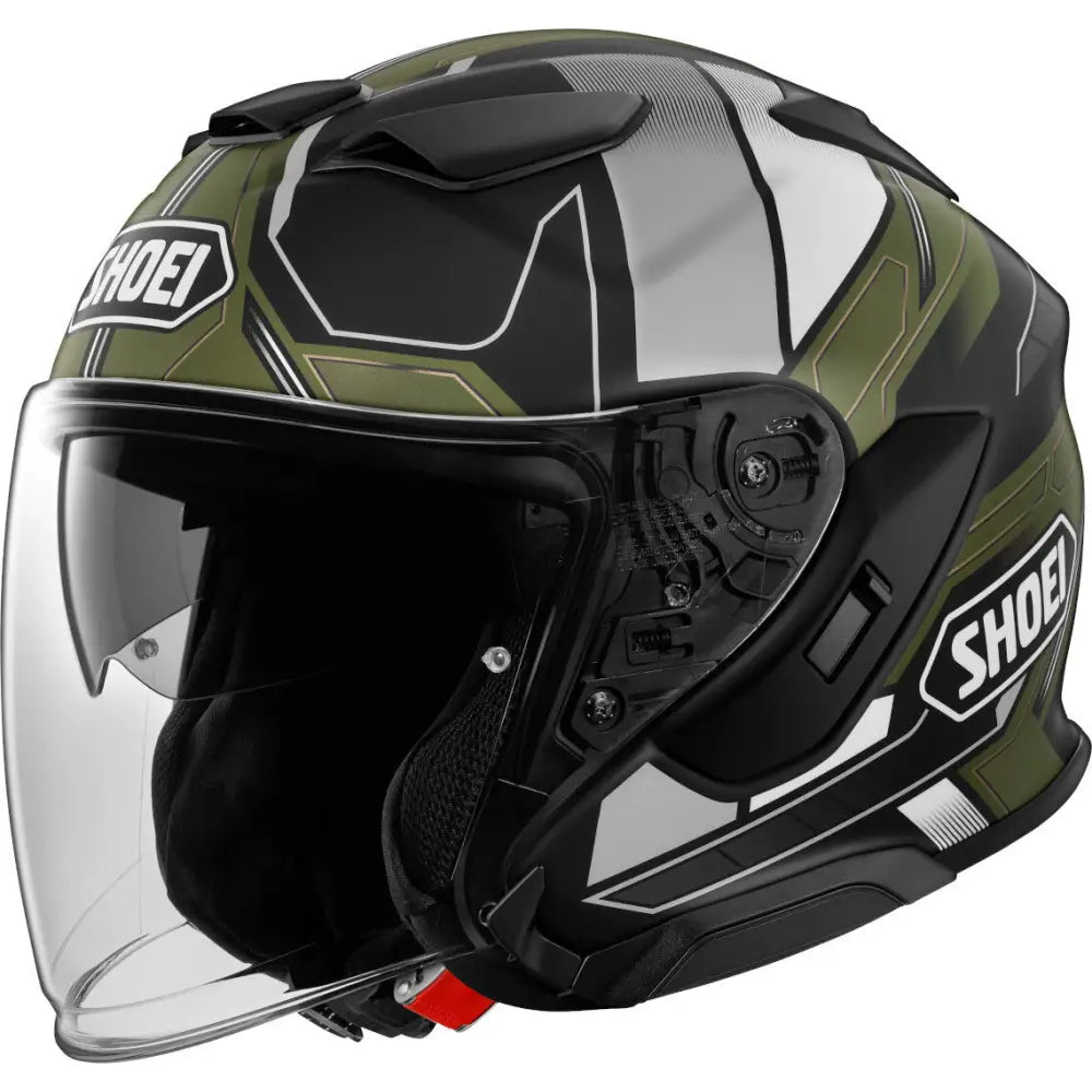 Casco Shoei J-Cruise 3 Whizzy TC-11 Black/White/Olive