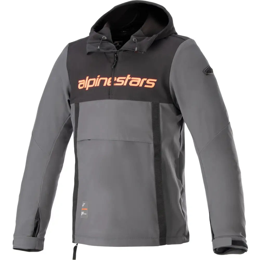 Chamarra Alpinestars Hoodie Sherpa Tar Black/Tar Gray/Red Fluo