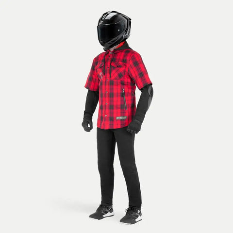 Chamarra Alpinestars MO.ST.EQ Tartan Flame Red/Black