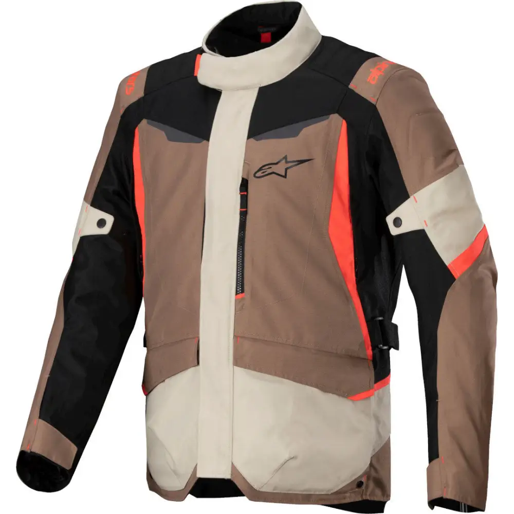 Chamarra Alpinestars ST-1 Waterproof Dark Khaki/Sand/Black/Red Fluo