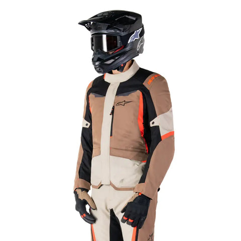 Chamarra Alpinestars ST-1 Waterproof Dark Khaki/Sand/Black/Red Fluo