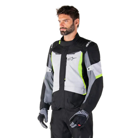 Chamarra Alpinestars ST-1 Waterproof  Ice Gray/Black/Yellow Fluo