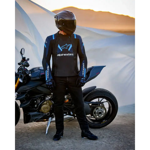 Chamarra Alpinestars T-Stunt Air Black/Dark Blue/Bright Blue