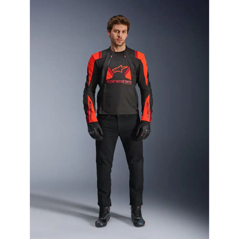 Chamarra Alpinestars T-Stunt Air Black/Red Fluo/Dark Red