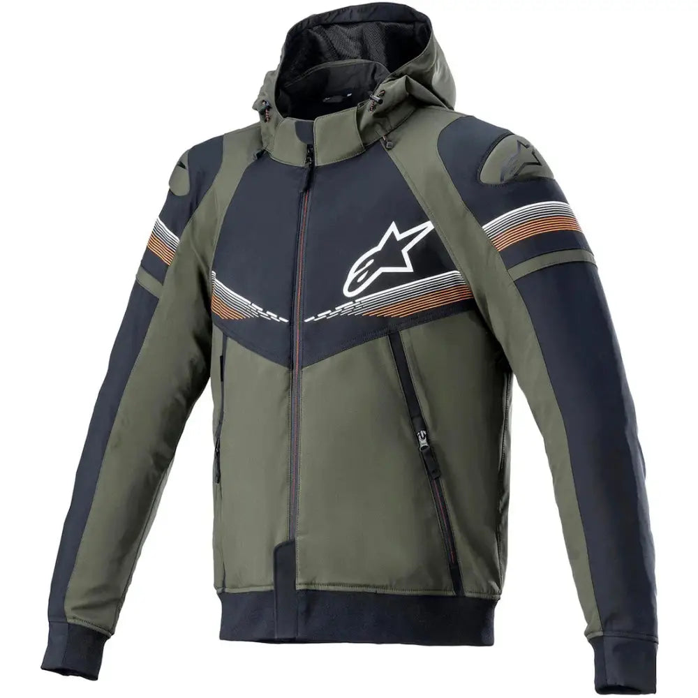 Chamarra Alpinestars Tech Hoodie Sektor v2 Forest/Black/Orange Fluo