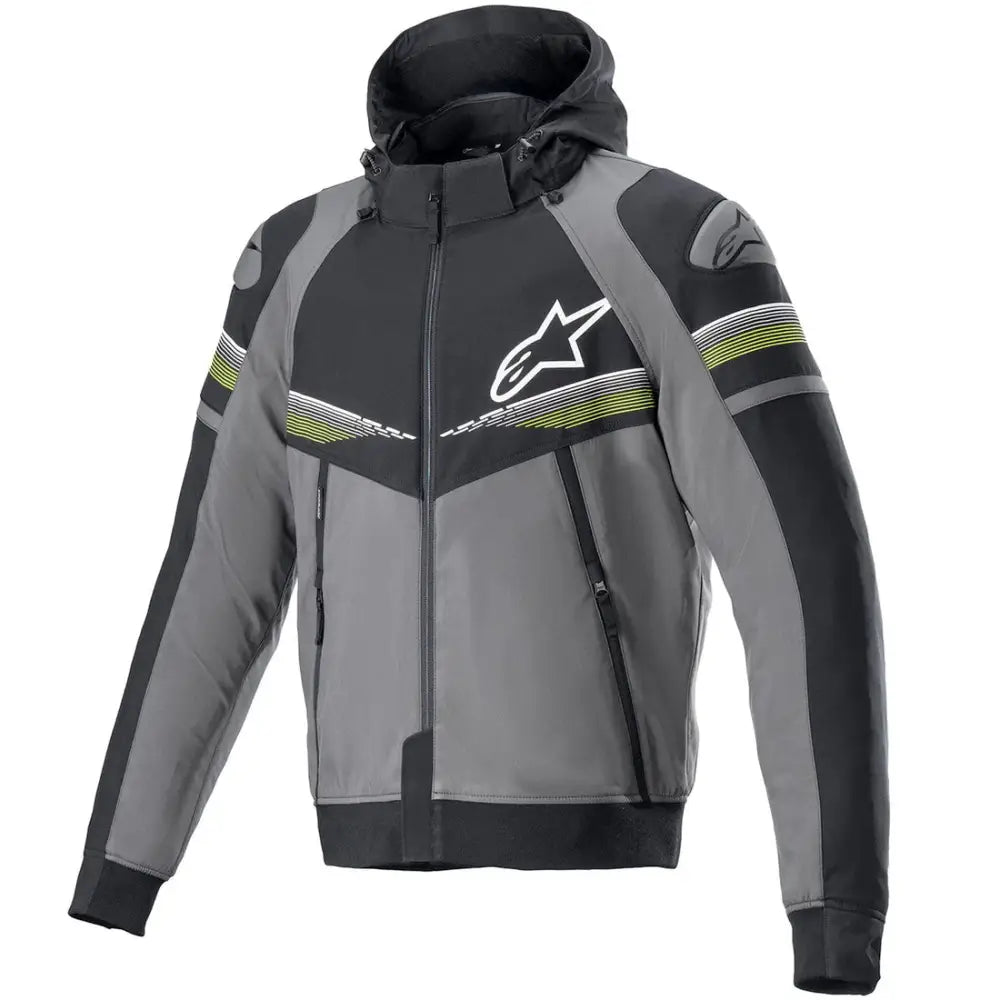 Chamarra Alpinestars Tech Hoodie Sektor v2 Tar Gray/Black/Yellow Fluo