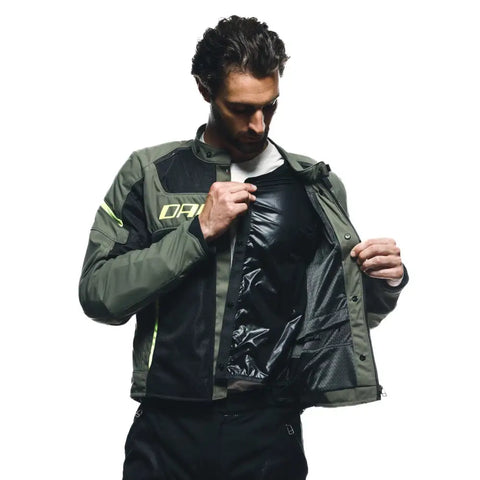 Chamarra Dainese Air Frame 3 Olive/Black/Fluo-Yellow