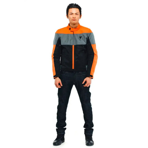 Chamarra Dainese Elettrica Air Tex Black/Flame Orange/Charcoal Gray