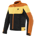 Chamarra Dainese Elettrica Air Tex Black/Leather-Brown/Mineral-Yellow