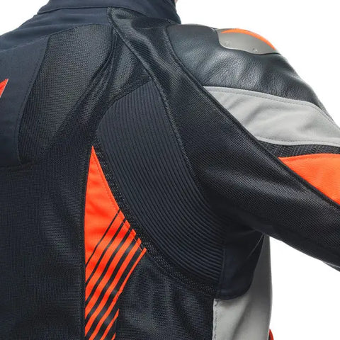 Chamarra Dainese Super Rider 2 Absoluteshell™ Black/Charcoal-Gray/Fluo Red