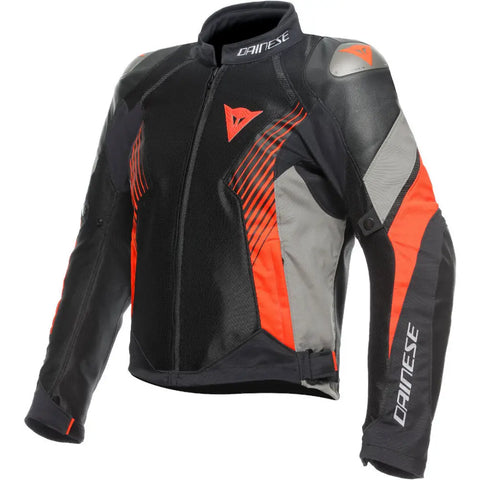 Chamarra Dainese Super Rider 2 Absoluteshell™ Black/Charcoal-Gray/Fluo Red