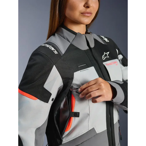 Chamarra de Mujer Alpinestars Stella Andes V4 Drystar® Dark Gray/Ice Gray/Black/Coral Fluo