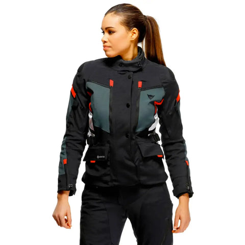 Chamarra de Mujer Dainese Carve Master 3 Gore-Tex Black/Ebony/Lava-Red