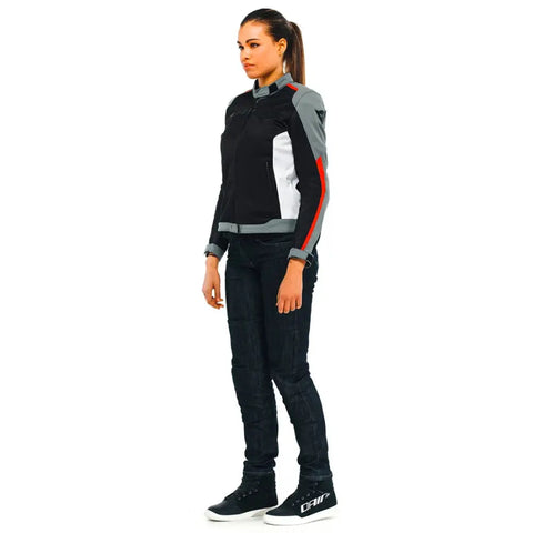 Chamarra de Mujer Dainese Hydraflux 2 Air D-Dry Black/Charcoal-Gray/Lava-Red