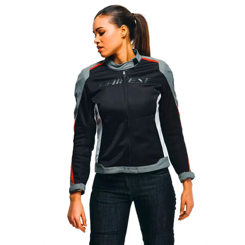 Chamarra de Mujer Dainese Hydraflux 2 Air D-Dry Black/Charcoal-Gray/Lava-Red