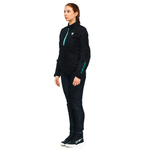 Chamarra de Mujer Dainese Risoluta Air Tex Black/Acqua Green