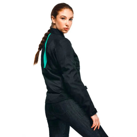 Chamarra de Mujer Dainese Risoluta Air Tex Black/Acqua Green