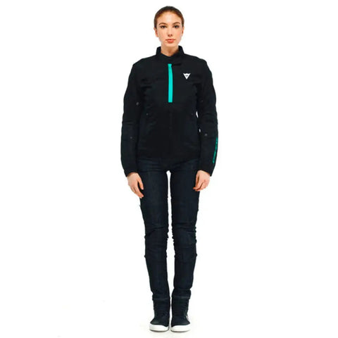 Chamarra de Mujer Dainese Risoluta Air Tex Black/Acqua Green