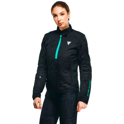 Chamarra de Mujer Dainese Risoluta Air Tex Black/Acqua Green