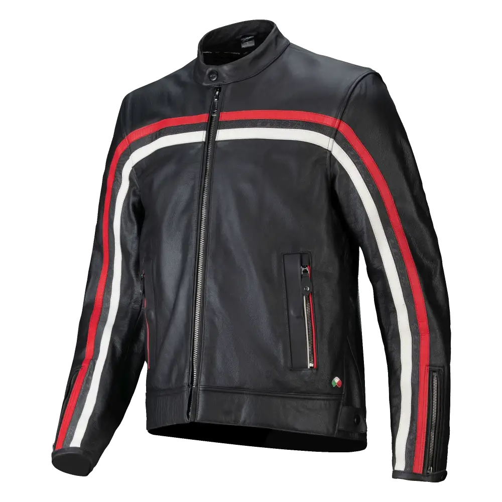 Chamarra de Piel Alpinestars Dyno Black/White/Red