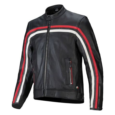 Chamarra de Piel Alpinestars Dyno Black/White/Red