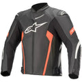 Chamarra de Piel Alpinestars Faster Airflow V2 Black/White/Red Fluo