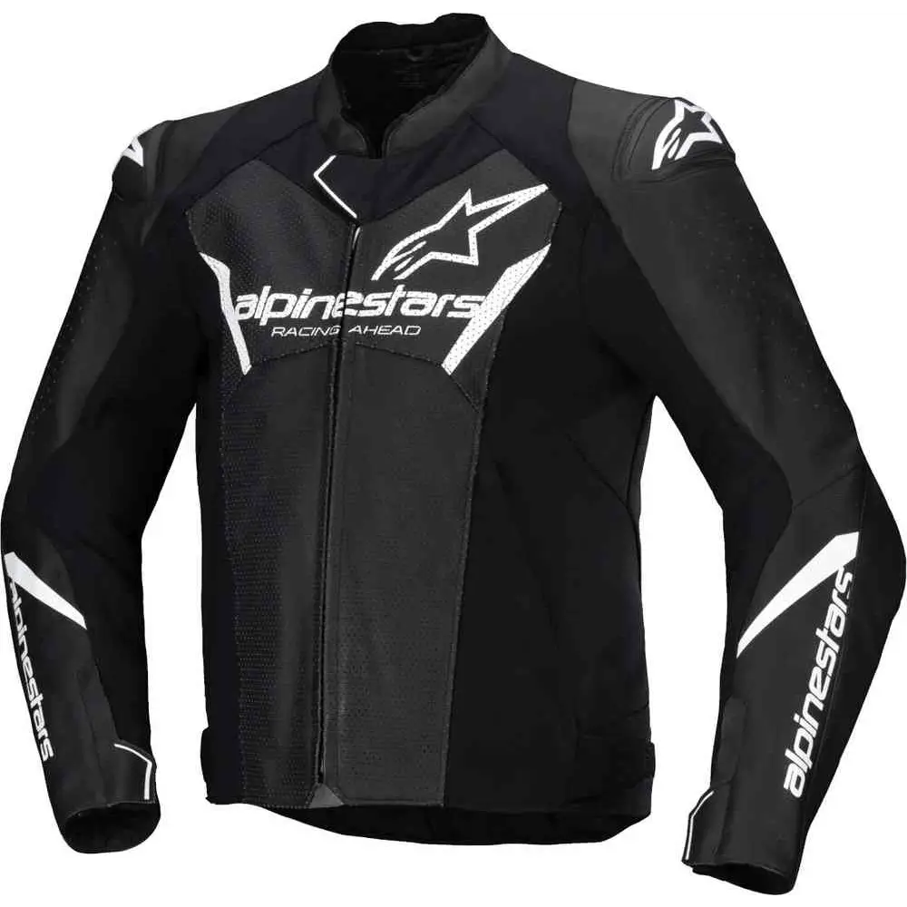 Chamarra de Piel Alpinestars Faster Airflow V3 Black/White