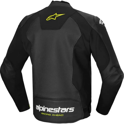 Chamarra de Piel Alpinestars Faster Airflow V3 Black/White/Yellow Fluo