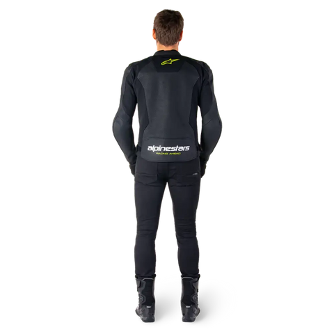 Chamarra de Piel Alpinestars Faster Airflow V3 Black/White/Yellow Fluo