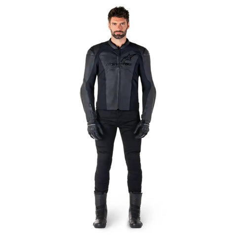 Chamarra de Piel Alpinestars Faster V3 Black/Black
