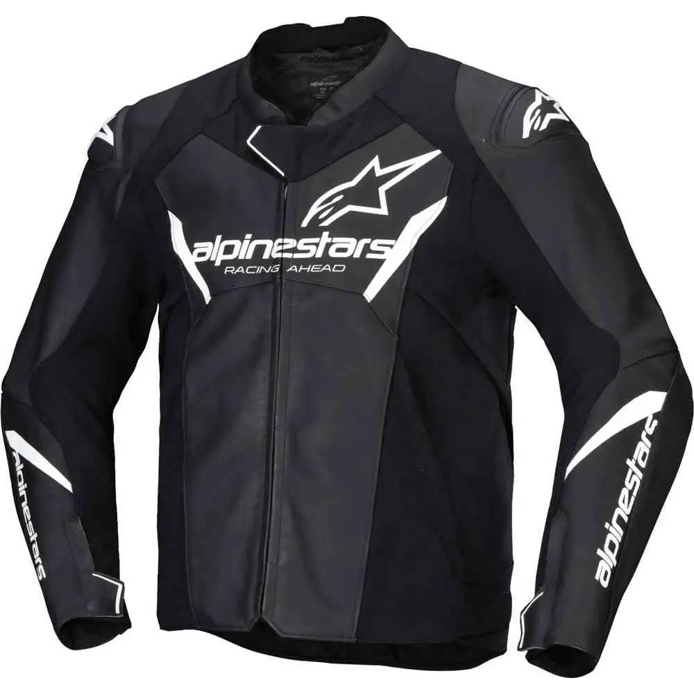 Chamarra de Piel Alpinestars Faster V3 Black/White