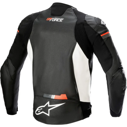 Chamarra de Piel Alpinestars GP Force Airflow Black/White/Red Fluo