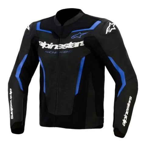 Chamarra de Piel Alpinestars GP Force Airflow V2 Black/Metallic Blue