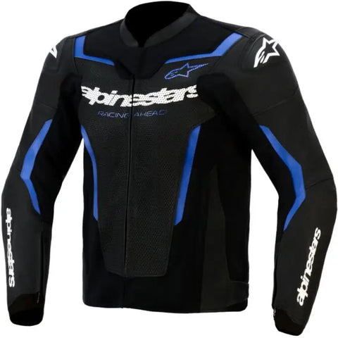 Chamarra de Piel Alpinestars GP Force Airflow V2 Black/Metallic Blue