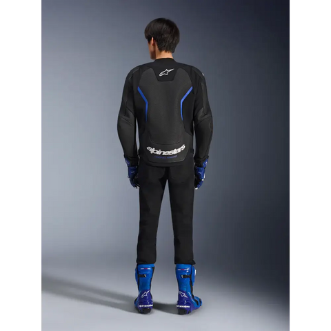Chamarra de Piel Alpinestars GP Force Airflow V2 Black/Metallic Blue