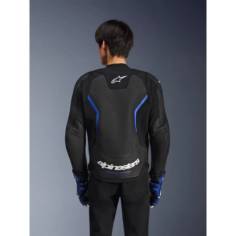 Chamarra de Piel Alpinestars GP Force Airflow V2 Black/Metallic Blue