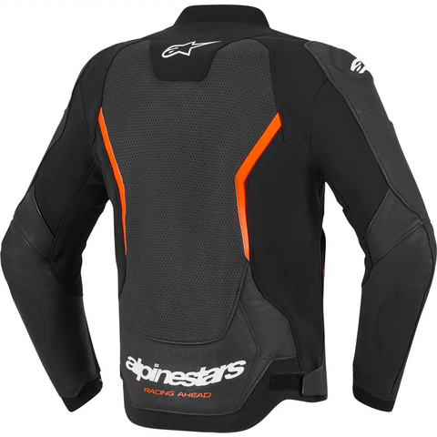 Chamarra de Piel Alpinestars GP Force Airflow V2 Black/Red Fluo