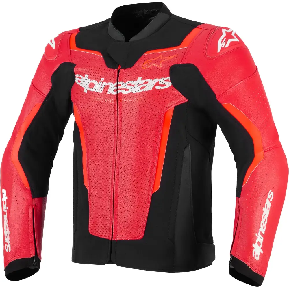 Chamarra de Piel Alpinestars GP Force Airflow V2 Red/Red Fluo