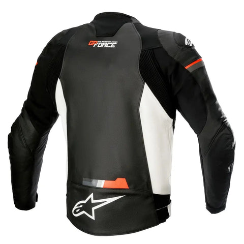 Chamarra de Piel Alpinestars GP Force Black/White/Red Fluo