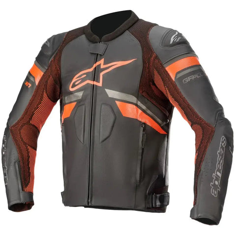 Chamarra de Piel Alpinestars GP Plus R V3 Rideknit Black/Red Fluo