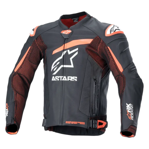 Chamarra de Piel Alpinestars GP Plus R V4 Rideknit Black/Red Fluo