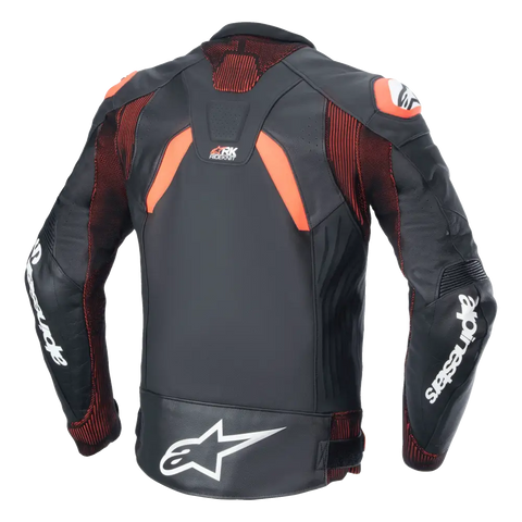 Chamarra de Piel Alpinestars GP Plus R V4 Rideknit Black/Red Fluo