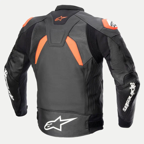 Chamarra de Piel Alpinestars GP Plus V4 Black/Red Fluo/White