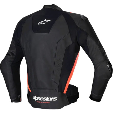 Chamarra de Piel Alpinestars Missile V3 Black/White/Red Fluo