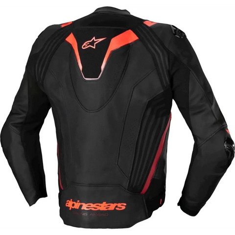 Chamarra de Piel Alpinestars Missile V3 Ignition Black/Red Fluo/Dark Red