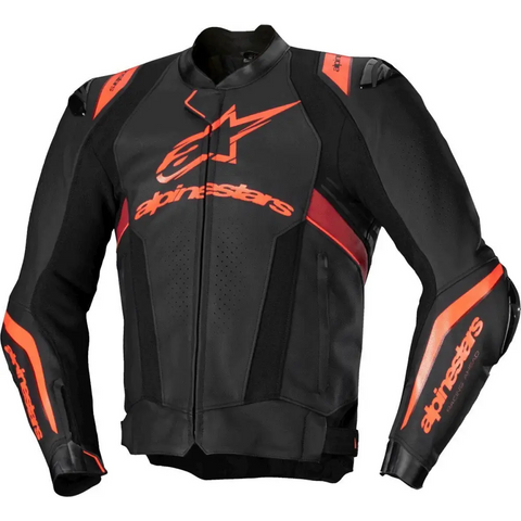 Chamarra de Piel Alpinestars Missile V3 Ignition Black/Red Fluo/Dark Red