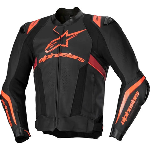 Chamarra de Piel Alpinestars Missile V3 Ignition Black/Red Fluo/Dark Red